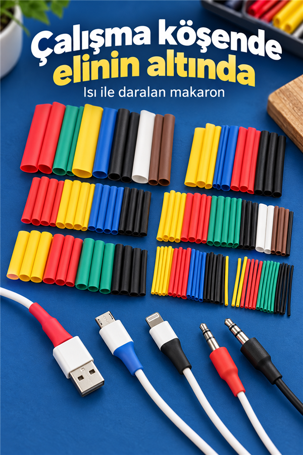 Mucit Home Makaron Set Isı Ile Daralan Kablo Seti 164 Parça 8 Boy
