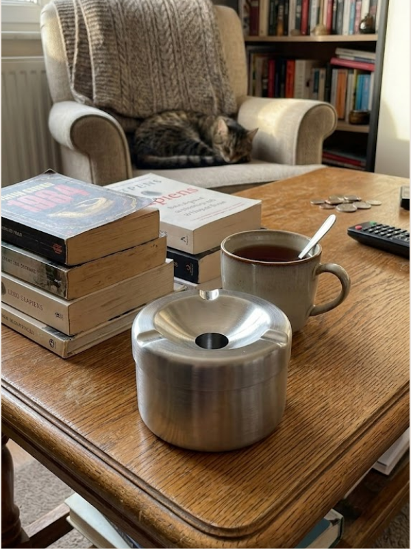 Mucit Home Araç İçi Gümüş Kapaklı Kokusuz Paslanmaz Metal Küllük – Modern ve Şık Tasarım