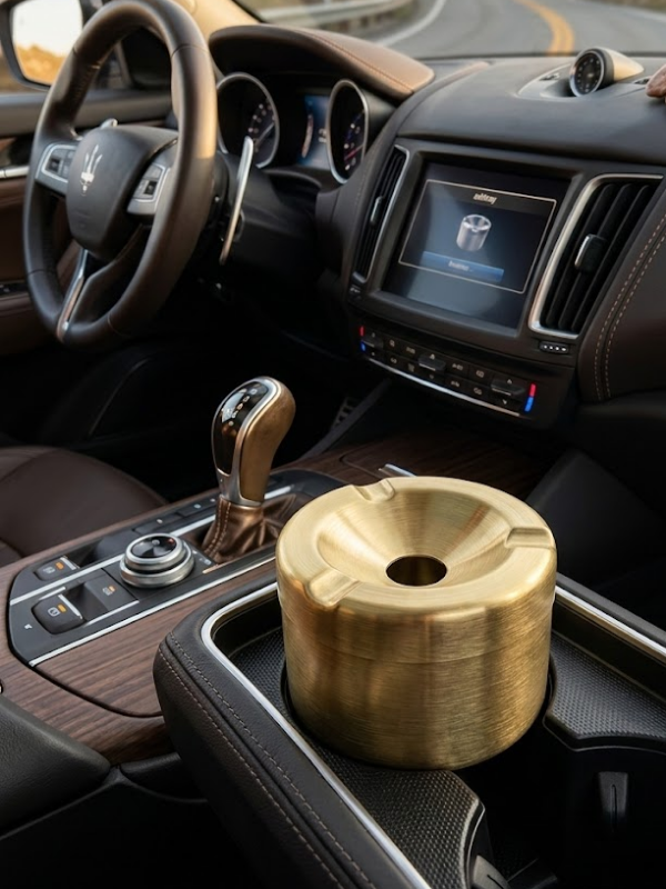 Mucit Home Araç İçi Gold Kapaklı Kokusuz Paslanmaz Metal Küllük – Modern ve Şık Tasarım