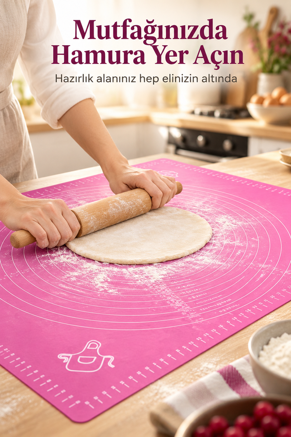 Silikon Hamur Açma Matı Büyük Boy