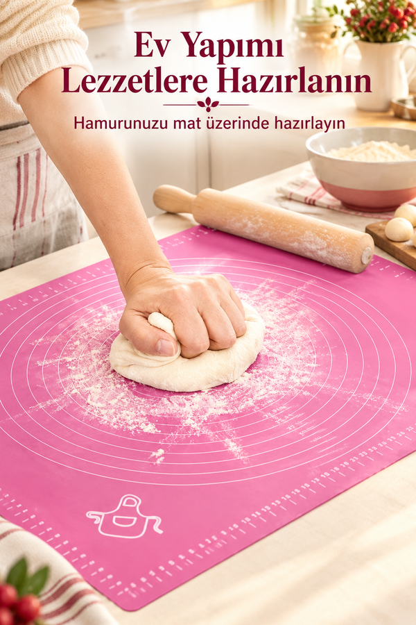 Silikon Hamur Açma Matı Büyük Boy