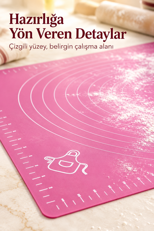 Silikon Hamur Açma Matı Büyük Boy