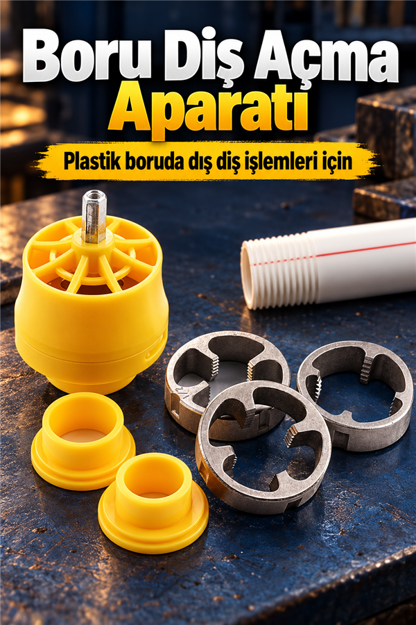 Mucit Home Plastik Boru Dıştan Diş Açma Aparat Seti   1'', 3/4'' ve 1/2