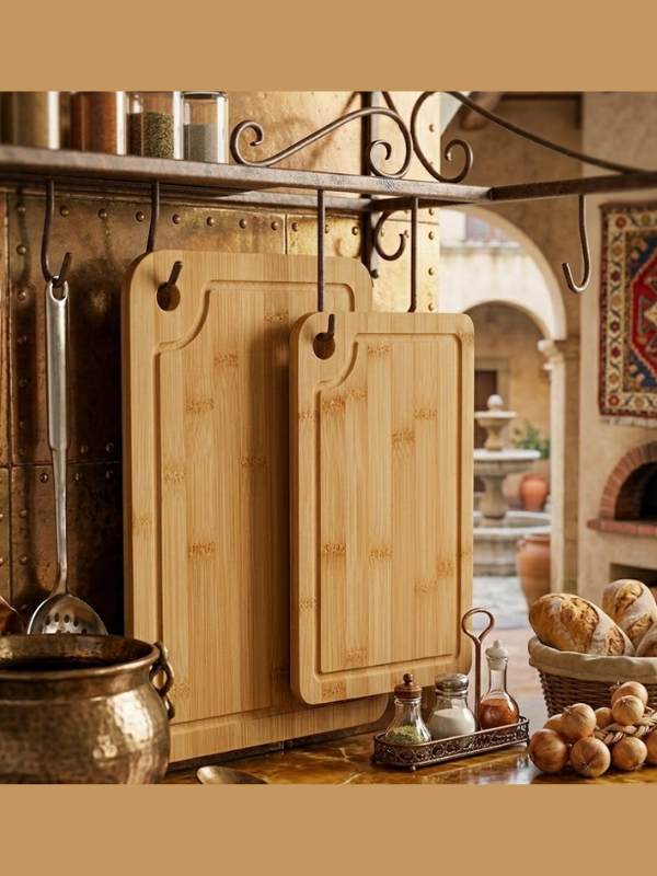 Mucit Home 2’li Bambu Kesme Tahtası Seti Doğal Dayanıklı Mutfak Kesim Tahtası