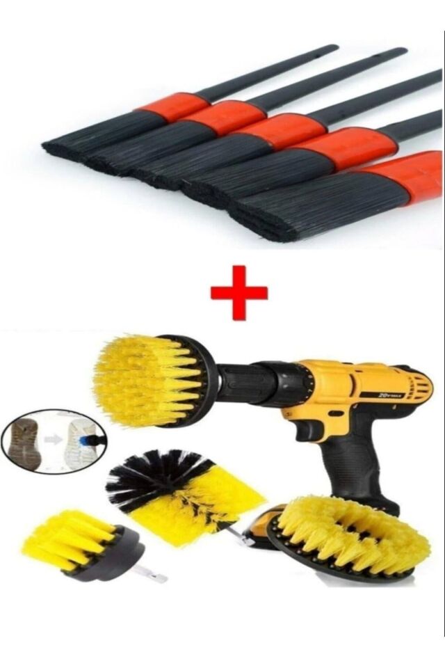 Mucit Home   8 Parça Araç Iç Ve Dış Matkap Ucu Uyumlu Detaylı Bakım Fırça Temizleme Seti