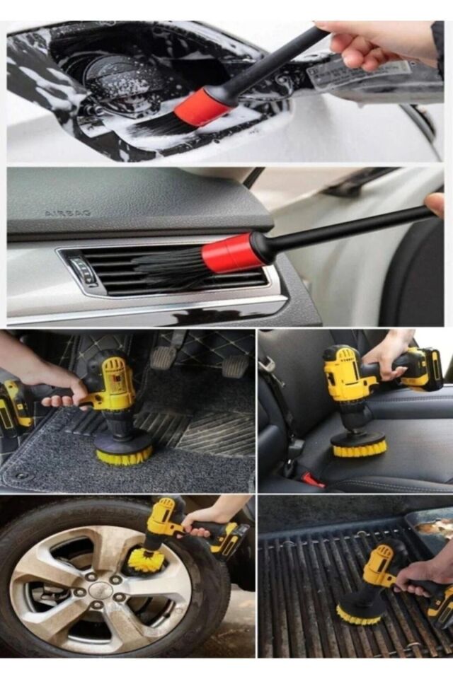 Mucit Home   8 Parça Araç Iç Ve Dış Matkap Ucu Uyumlu Detaylı Bakım Fırça Temizleme Seti