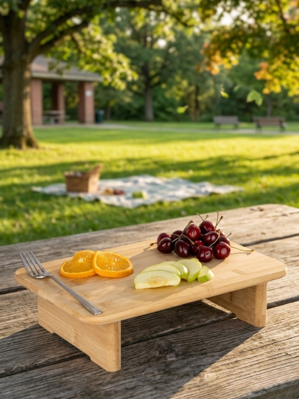 Mucit Home Ayaklı Bambu Dikdörtgen Kesim Tahtası, Kesme Tahtası, Ekmek Tahtası, Et Tahtası, Sebze Tahtası