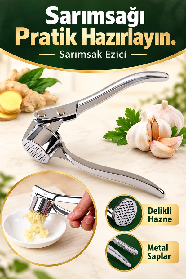 Mucit Home Paslanmaz Sarımsak Ezici