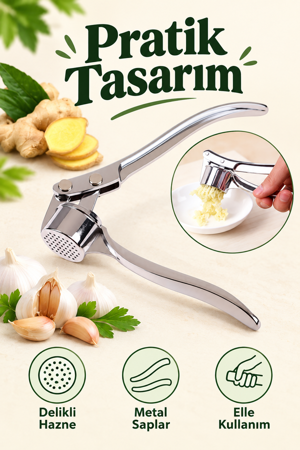 Mucit Home Paslanmaz Sarımsak Ezici