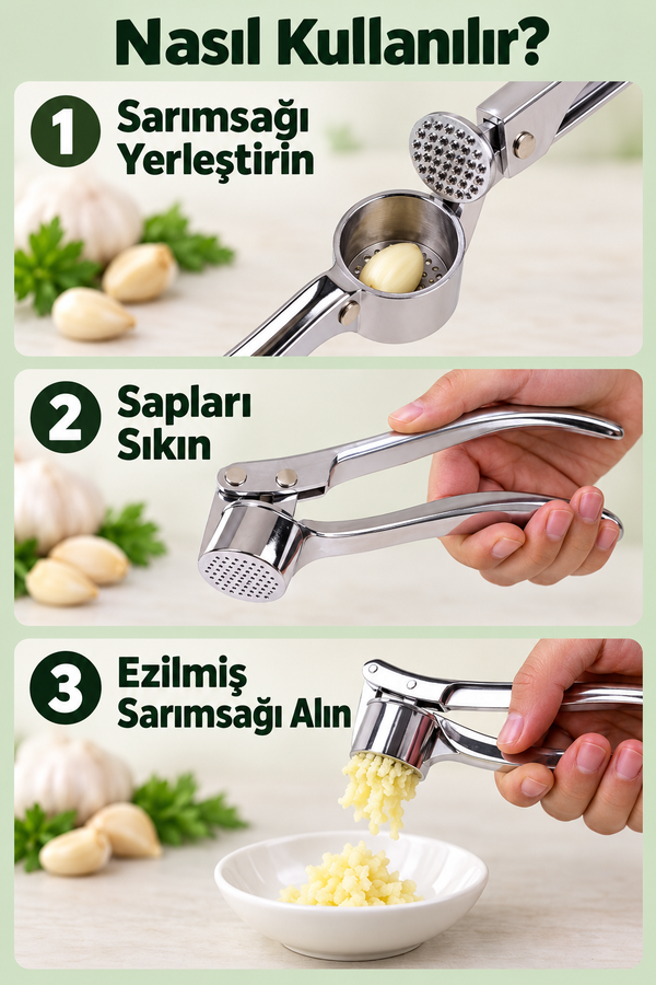 Mucit Home Paslanmaz Sarımsak Ezici