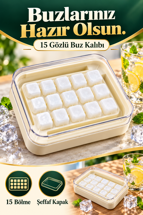 Mucit Home 15 li Buz Kalıbı Otomatik Buz Kalıbı Pratik ve Kolay Buz Hazırlama