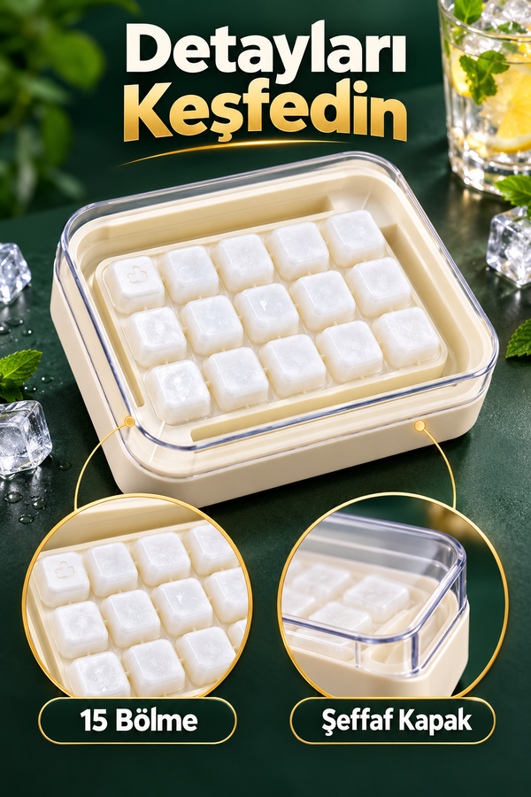 Mucit Home 15 li Buz Kalıbı Otomatik Buz Kalıbı Pratik ve Kolay Buz Hazırlama