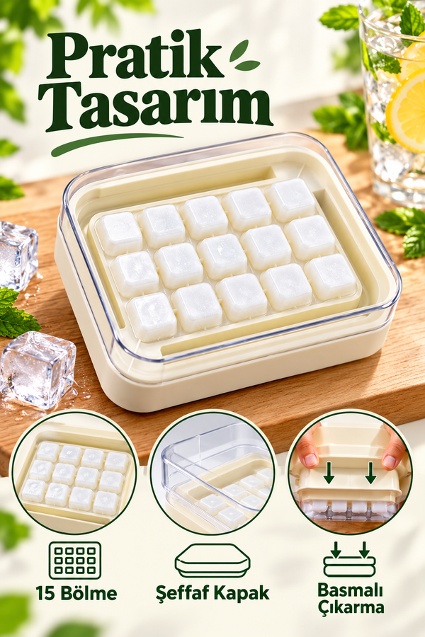 Mucit Home 15 li Buz Kalıbı Otomatik Buz Kalıbı Pratik ve Kolay Buz Hazırlama