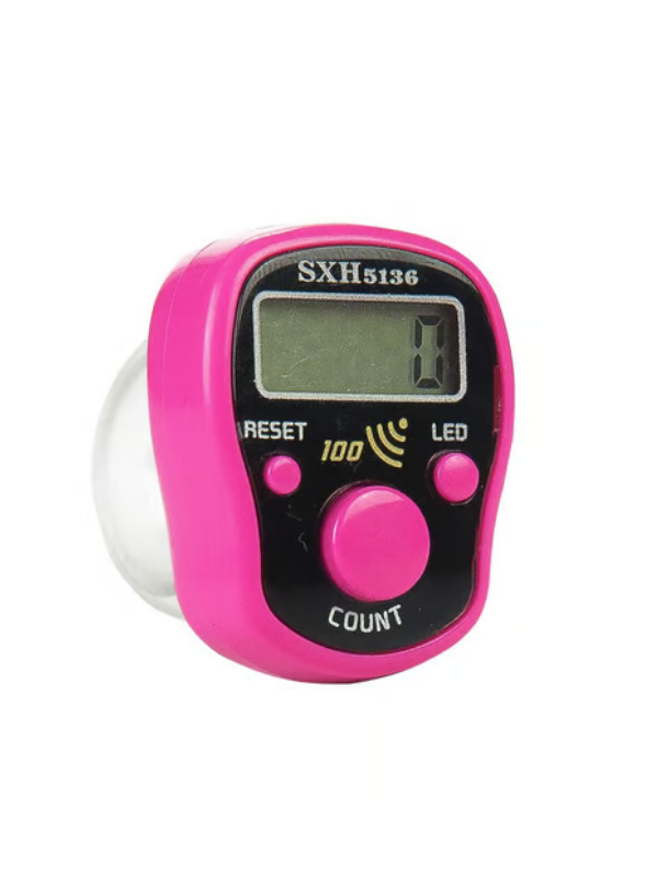 Mucit Home PEMBE Sesli Işıklı Zikirmatik Dijital Yüzük Tesbih Her 100 De Alarm