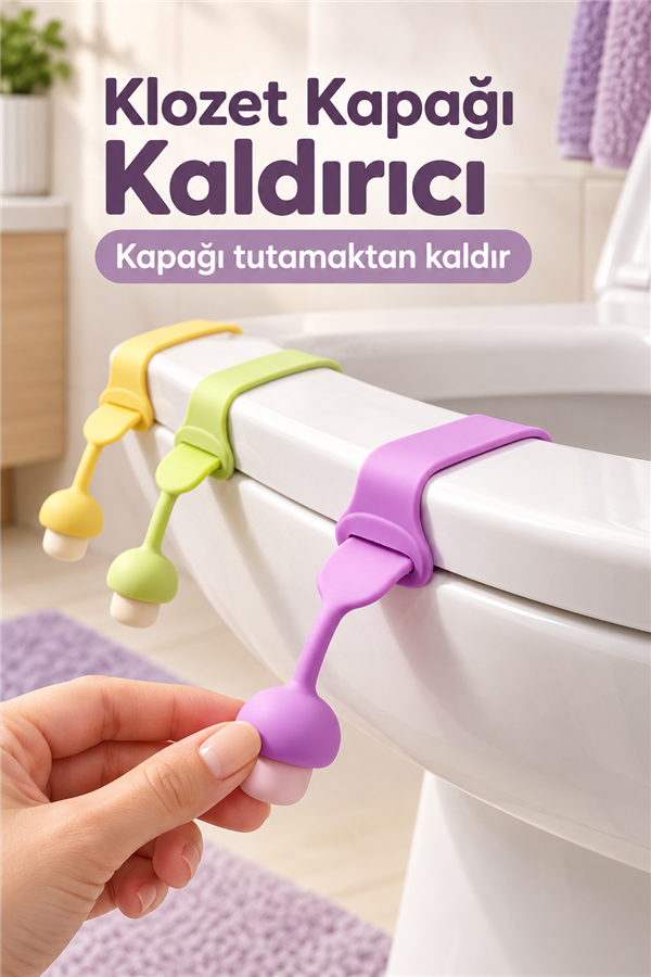 Mucit Home 3 Adet Silikon Klozet Kapağı Hijyen Aparatı