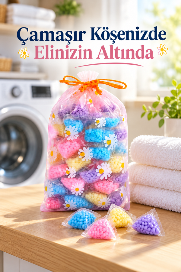 Mucit Home 50 adet Mini Çamaşır Kokusu Granül Çamaşı Parfümü Boncuk Yumuşatıcı (Çeşitli Renkler)