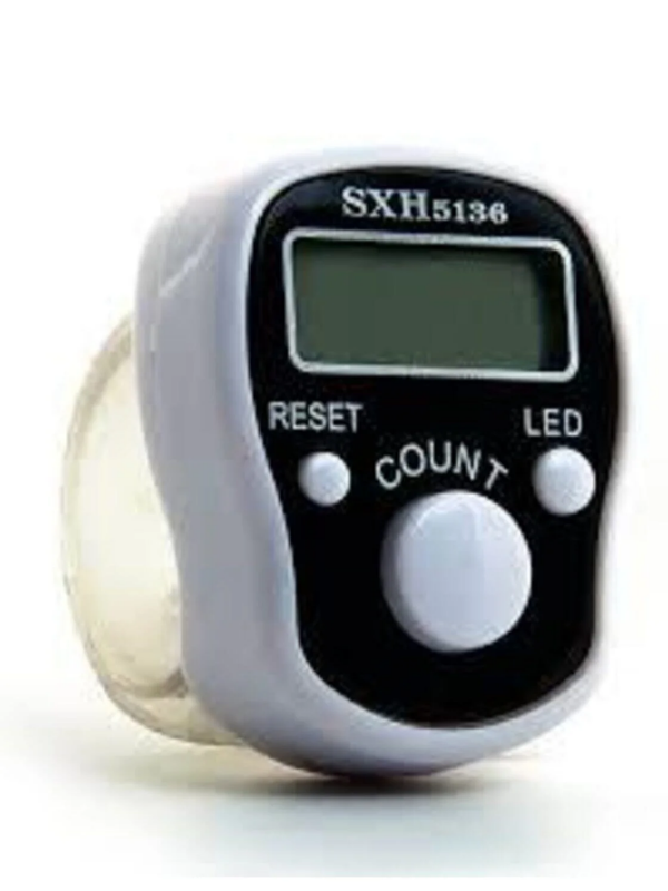 Mucit Home BEYAZ Sesli Işıklı Zikirmatik Dijital Yüzük Tesbih Her 100 De Alarm