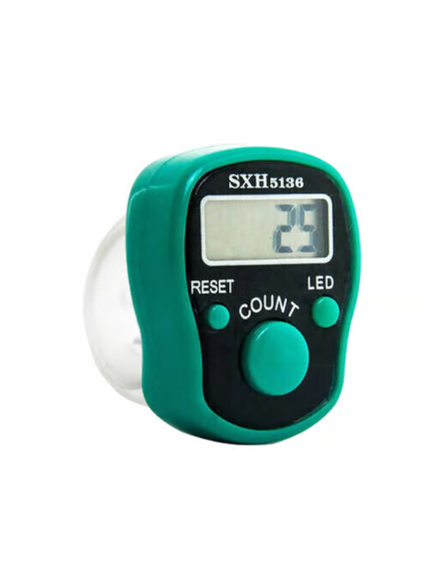 Mucit Home YEŞİL Sesli Işıklı Zikirmatik Dijital Yüzük Tesbih Her 100 De Alarm