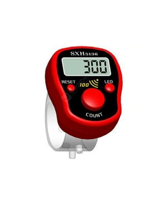 Mucit Home KIRMIZI Sesli Işıklı Zikirmatik Dijital Yüzük Tesbih Her 100 De Alarm