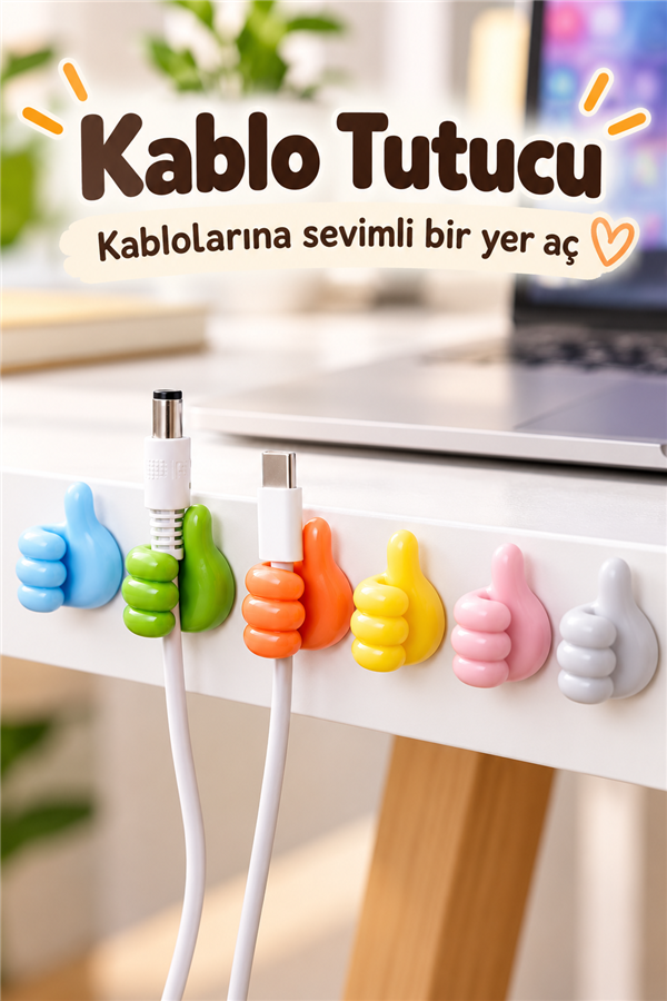 Mucit Home 5 Adet Başparmak Kablo Tutucu Yapışkanlı Diş Fırçası Anahtarlık Bitki Dal Tutucu Askı