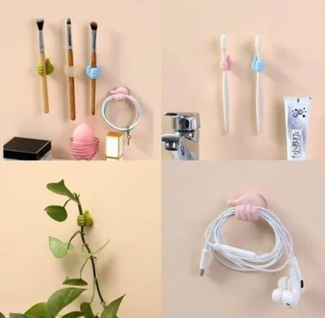 Mucit Home 5 Adet Başparmak Kablo Tutucu Yapışkanlı Diş Fırçası Anahtarlık Bitki Dal Tutucu Askı
