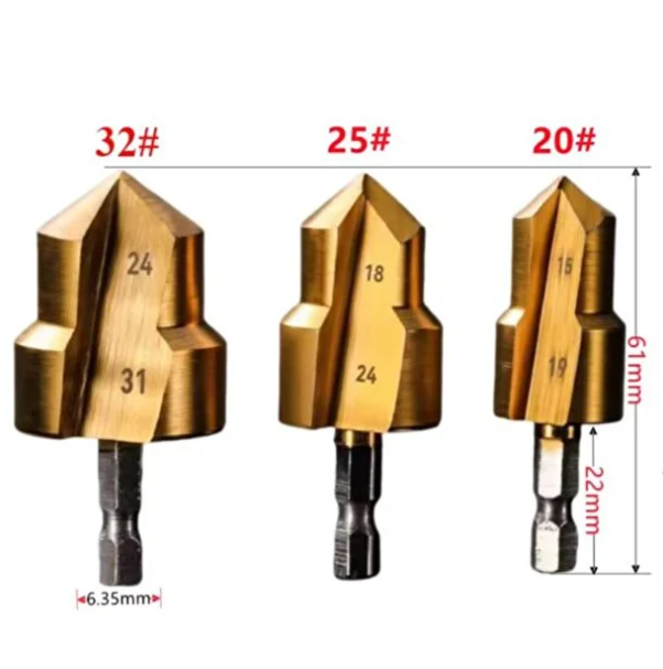 Mucit Home 3 Parça Havşa Matkap Uç Boru Genişletme Raybalama Uç 20-25-32
