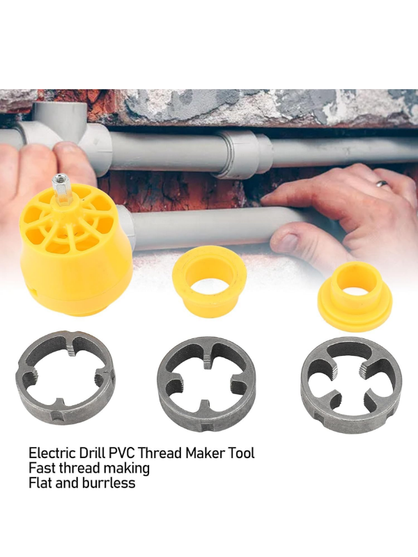 Mucit Home Plastik Boru Dıştan Diş Açma Aparat Seti   1'', 3/4'' ve 1/2