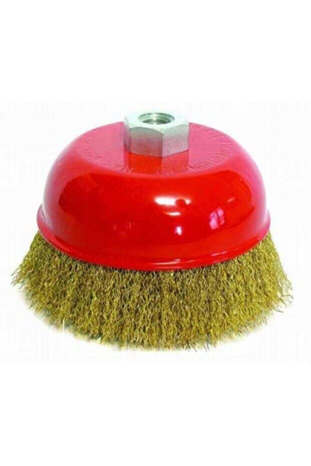 Mucit Home Çanak Vidalı Dalga Telli Fırça 75mm Saçaklı Çelik Çanak Tel Fırça Matkap Ucu Pas Boya Sökücü