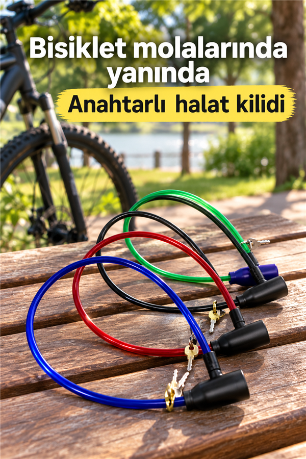 Mucit Home Bisiklet Halat Zincir Kilidi Çelik Kilit Çap 10 mm Ø Çalınmayı Önle Güvenlik 1 Adet