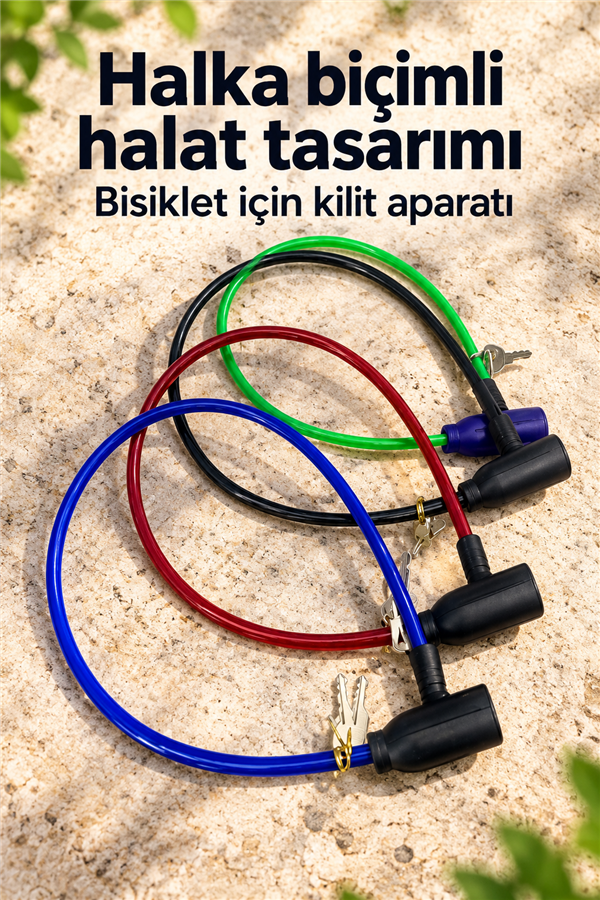 Mucit Home Bisiklet Halat Zincir Kilidi Çelik Kilit Çap 10 mm Ø Çalınmayı Önle Güvenlik 1 Adet