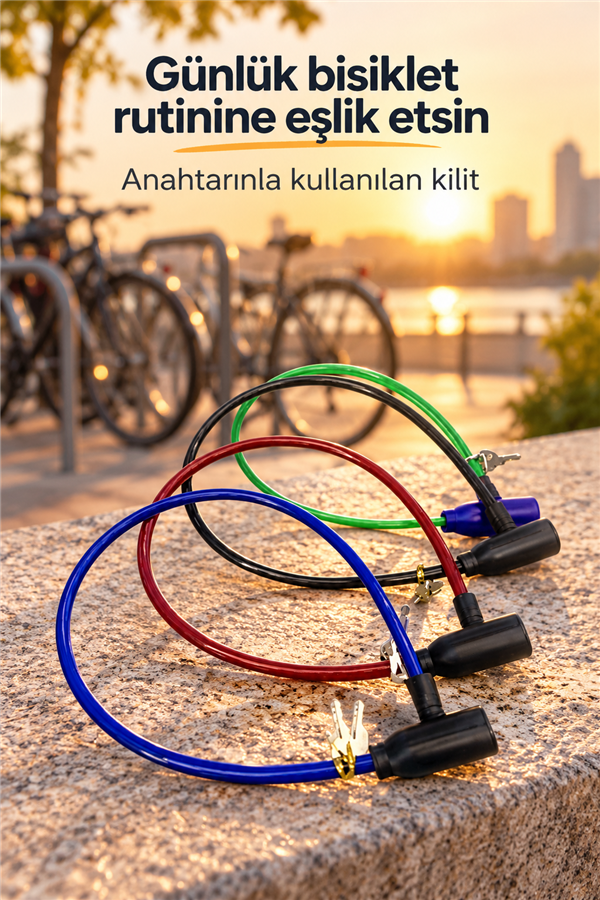 Mucit Home Bisiklet Halat Zincir Kilidi Çelik Kilit Çap 10 mm Ø Çalınmayı Önle Güvenlik 1 Adet