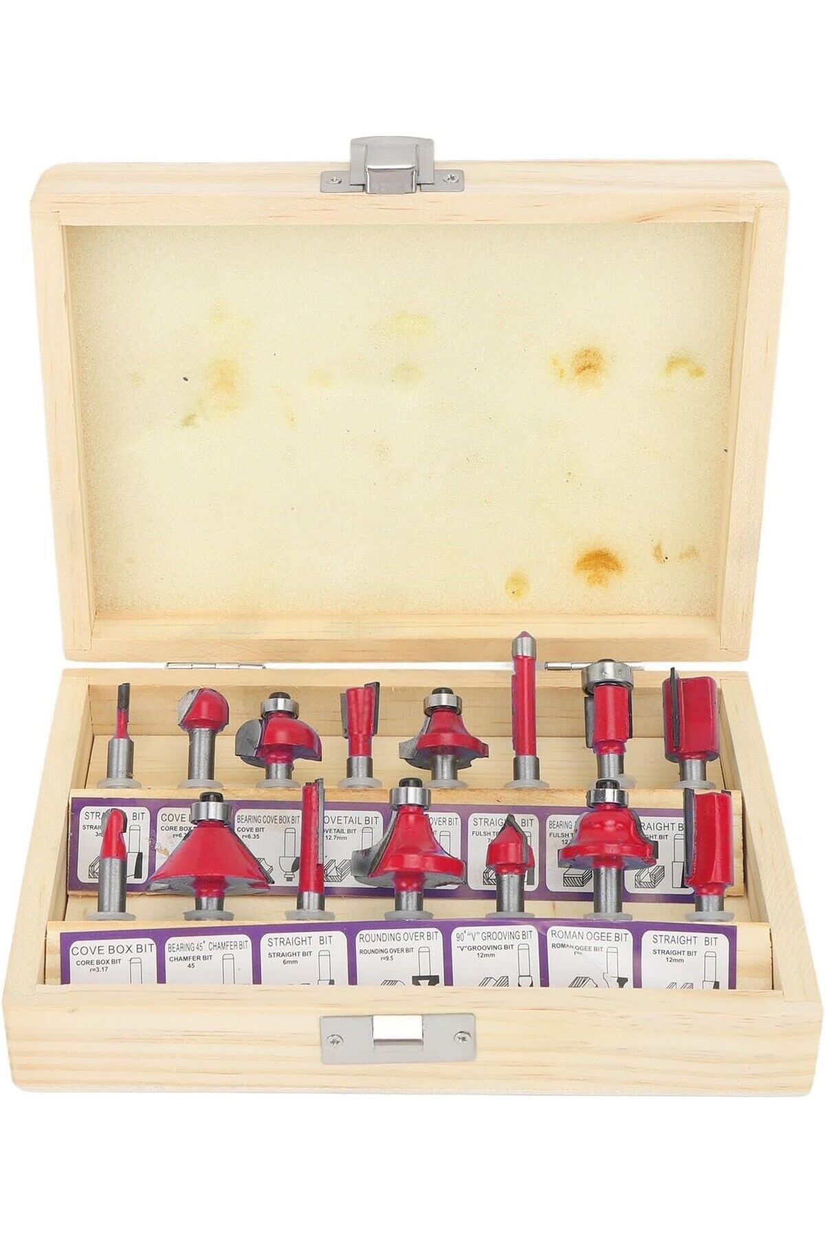 Mucit Home 12 Parça Freze Uç Takımı Ahşap Oyma Ağaç Delme Özel Ahşap Çantalı Set 6 mm