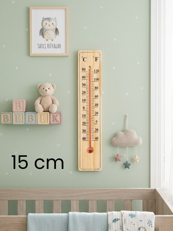 Mucit Home Ahşap Bebek Odası Termometre Duvar Tipi