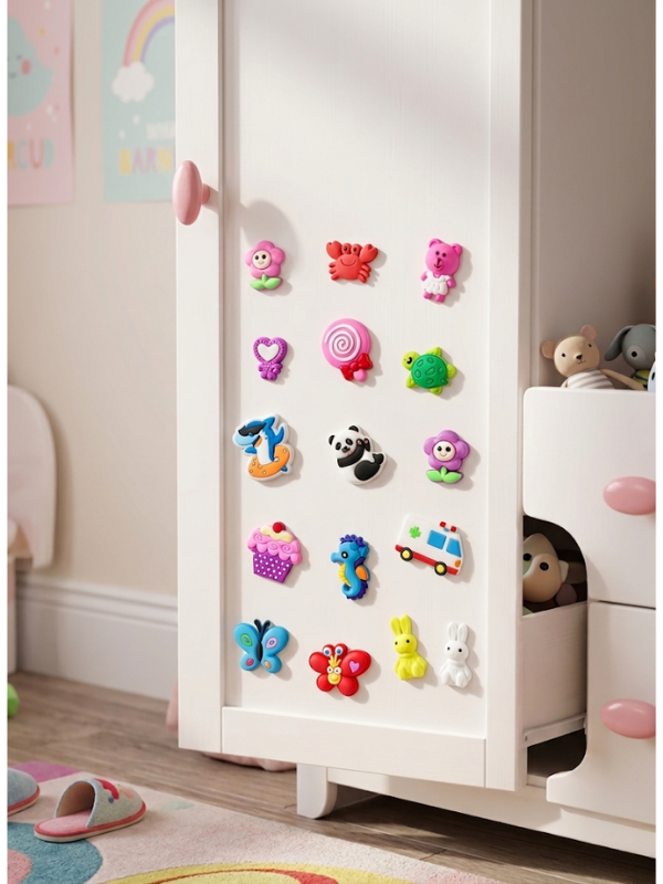 Mucit Home 4 Adet Çocuk Dolap Sticker Defter Süsü Çok Amaçlı Slikon Sticker Çok Kullanımlı Yüzlerce Model