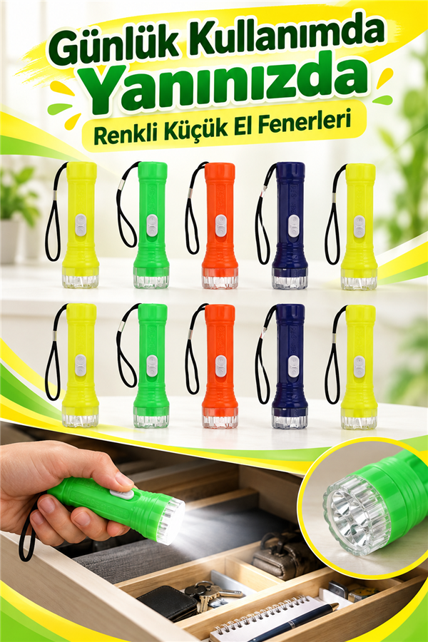 Mucit Home Küçük Led El Feneri Ilk Yardım Feneri 10 Adet