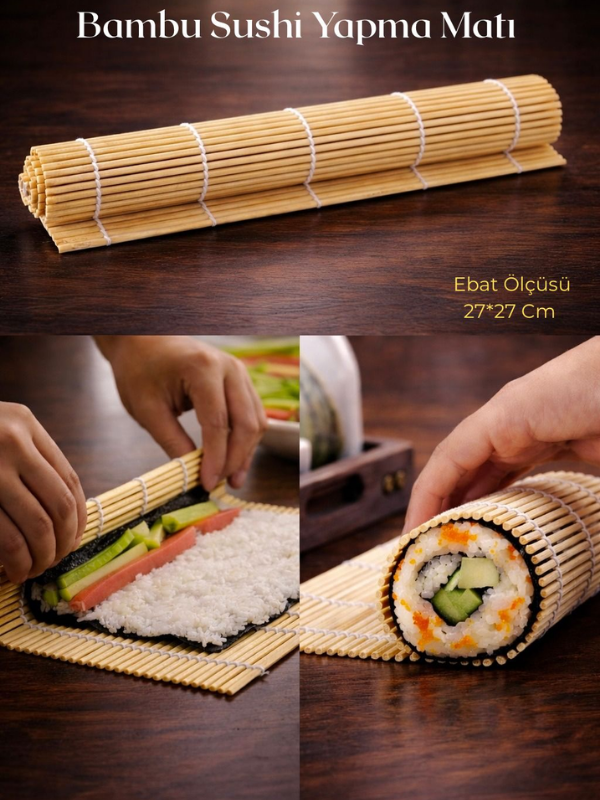 Mucit Home Organik Bambu Suşi Yapma Matı, Sağlıklı ve Doğal Maki Desteği
