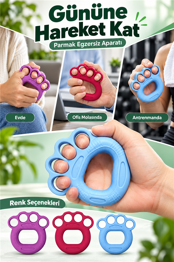 Mucit Home 1 Adet Silikon El Bilek Parmak Güçlendirme Ameliyat Sonrası El Stres Egzersizi Fitness Kavrama Gücü