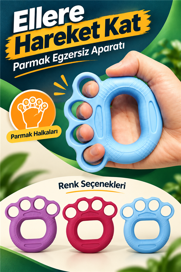 Mucit Home 1 Adet Silikon El Bilek Parmak Güçlendirme Ameliyat Sonrası El Stres Egzersizi Fitness Kavrama Gücü