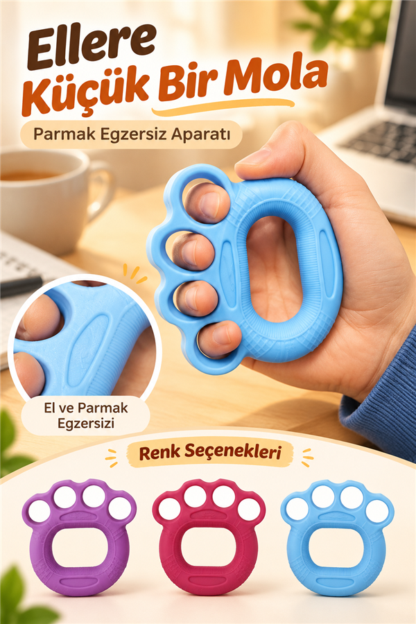 Mucit Home 1 Adet Silikon El Bilek Parmak Güçlendirme Ameliyat Sonrası El Stres Egzersizi Fitness Kavrama Gücü