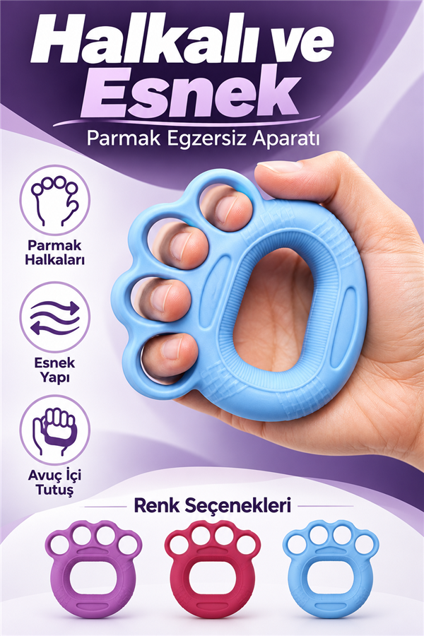 Mucit Home 1 Adet Silikon El Bilek Parmak Güçlendirme Ameliyat Sonrası El Stres Egzersizi Fitness Kavrama Gücü