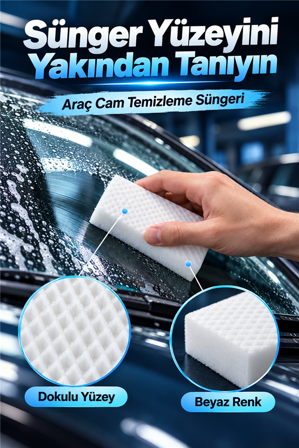 Mucit Home Araç Cam Yağ Filmi Temizleme Süngeri 1 Adet
