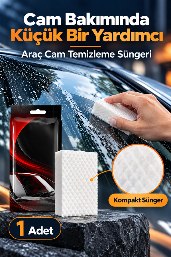 Mucit Home Araç Cam Yağ Filmi Temizleme Süngeri 1 Adet
