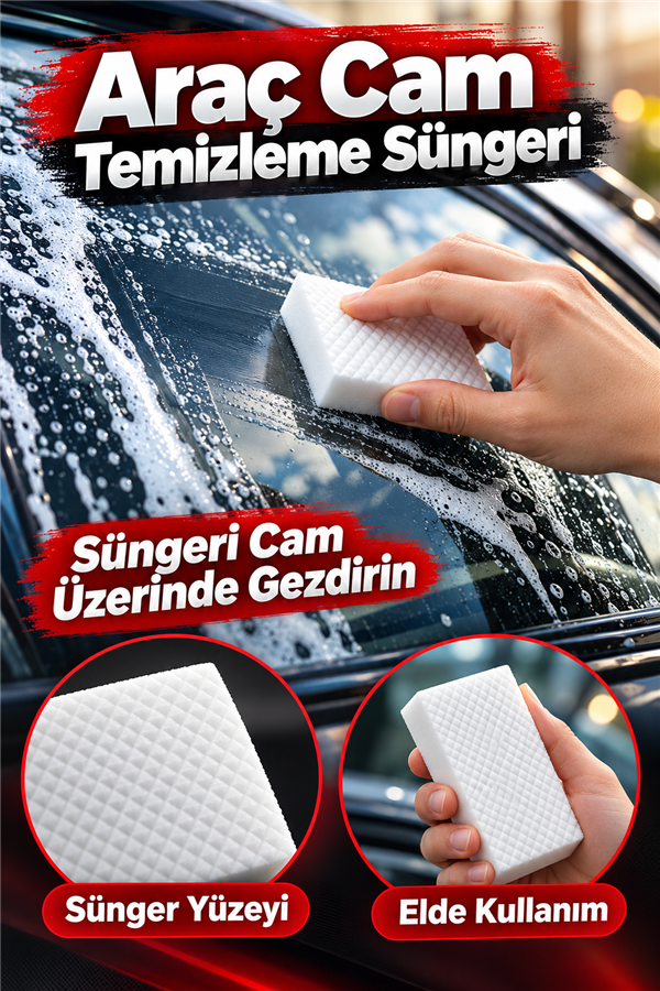 Mucit Home Araç Cam Yağ Filmi Temizleme Süngeri 1 Adet