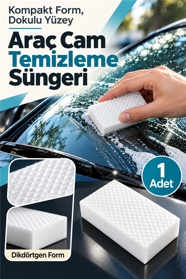 Mucit Home Araç Cam Yağ Filmi Temizleme Süngeri 1 Adet