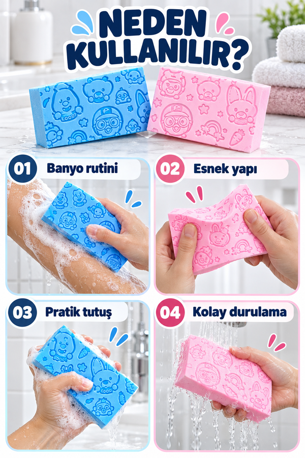 Mucit Home Bebek Çocuk Banyo Vücut Duş Süngeri Sihirli Vücut Ölü Deri Sökücü Vücut Masaj Peeling