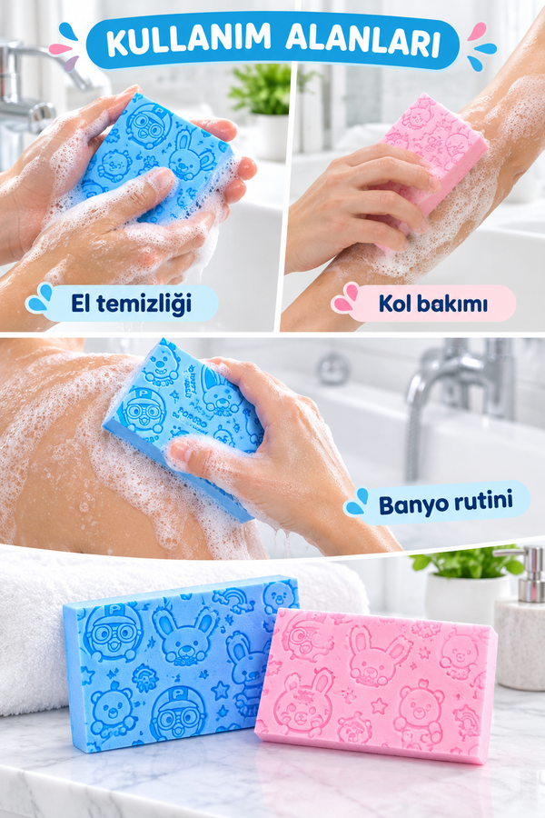 Mucit Home Bebek Çocuk Banyo Vücut Duş Süngeri Sihirli Vücut Ölü Deri Sökücü Vücut Masaj Peeling