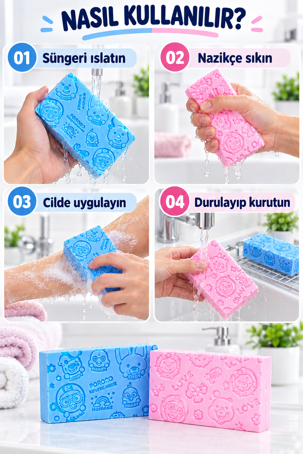 Mucit Home Bebek Çocuk Banyo Vücut Duş Süngeri Sihirli Vücut Ölü Deri Sökücü Vücut Masaj Peeling
