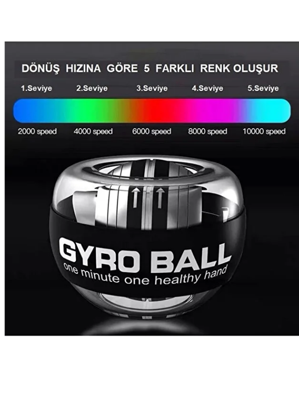 Mucit Home Gyro Ball El Bilek Egzersiz Topu El Kol Bilek Güçlendirme Kas Kuvvet Fitness Spor Egzersiz