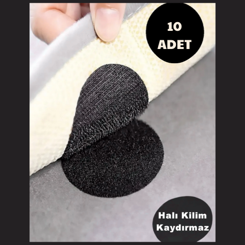 Mucit Home  Halı Kilim Koltuk Örtüsü Kaydırmaz Sabitleyici Cırt Yıkanabilir Kendinden Yapışkanlı Ped 10 ADET