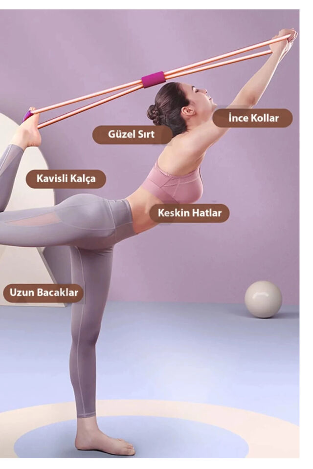 Mucit Home Pilates Direnç Lastiği ipi Vücut Şekillendirici Kelebek Direnç Lastiği Güç Lastiği 1 Adet